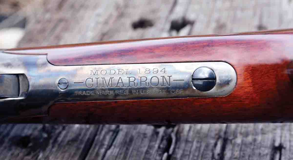 The tang of the Uberti/Cimarron Model 1894 is properly drilled and tapped for mounting a tang peep sight.